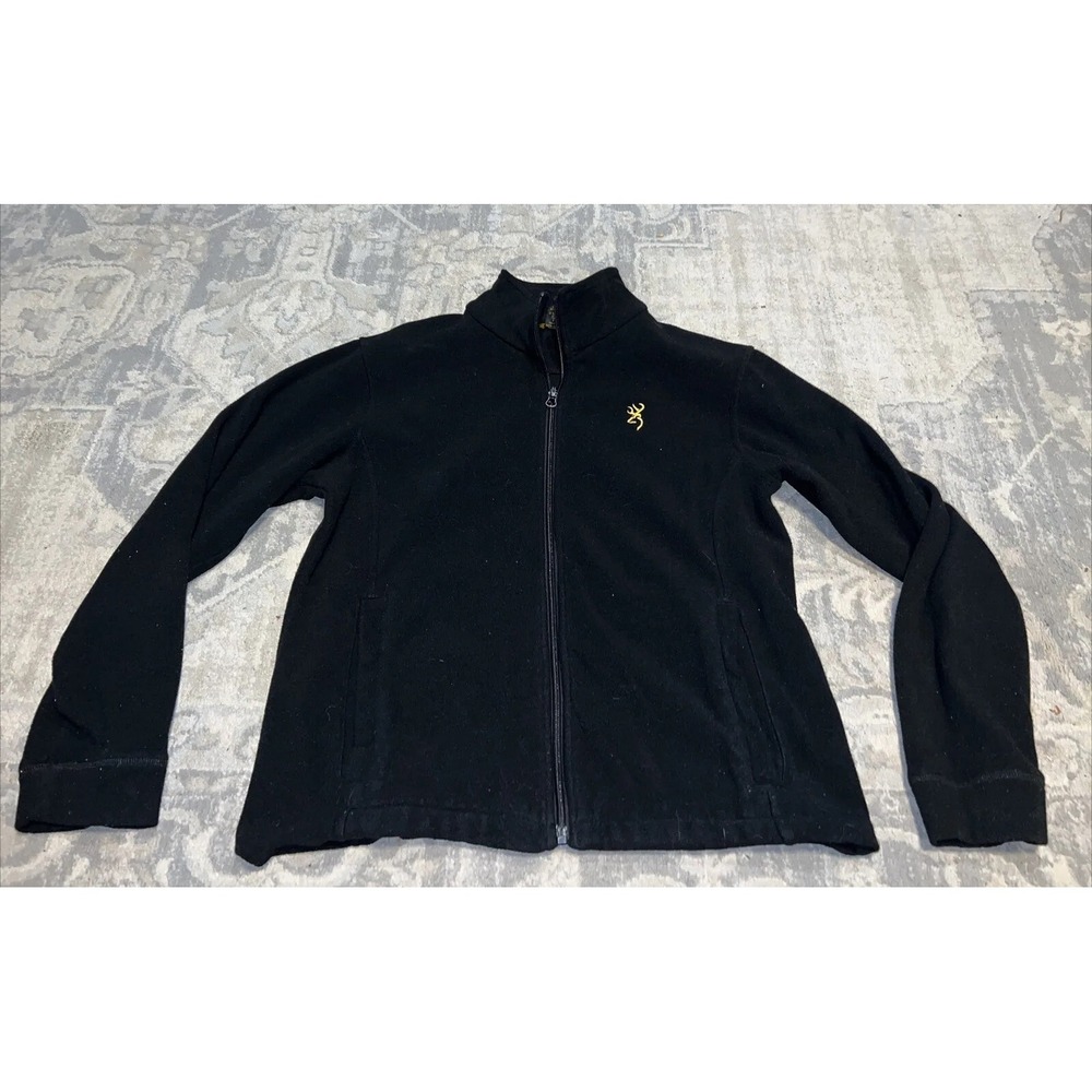 Browning For Her Fleece Jacket Womens Sz Small Black Long‎ Sleeve Zip Closure